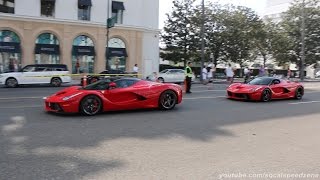 Two ferrari laferrari's were at ferrari's 60th anniversary show on
rodeo drive in beverly hills.