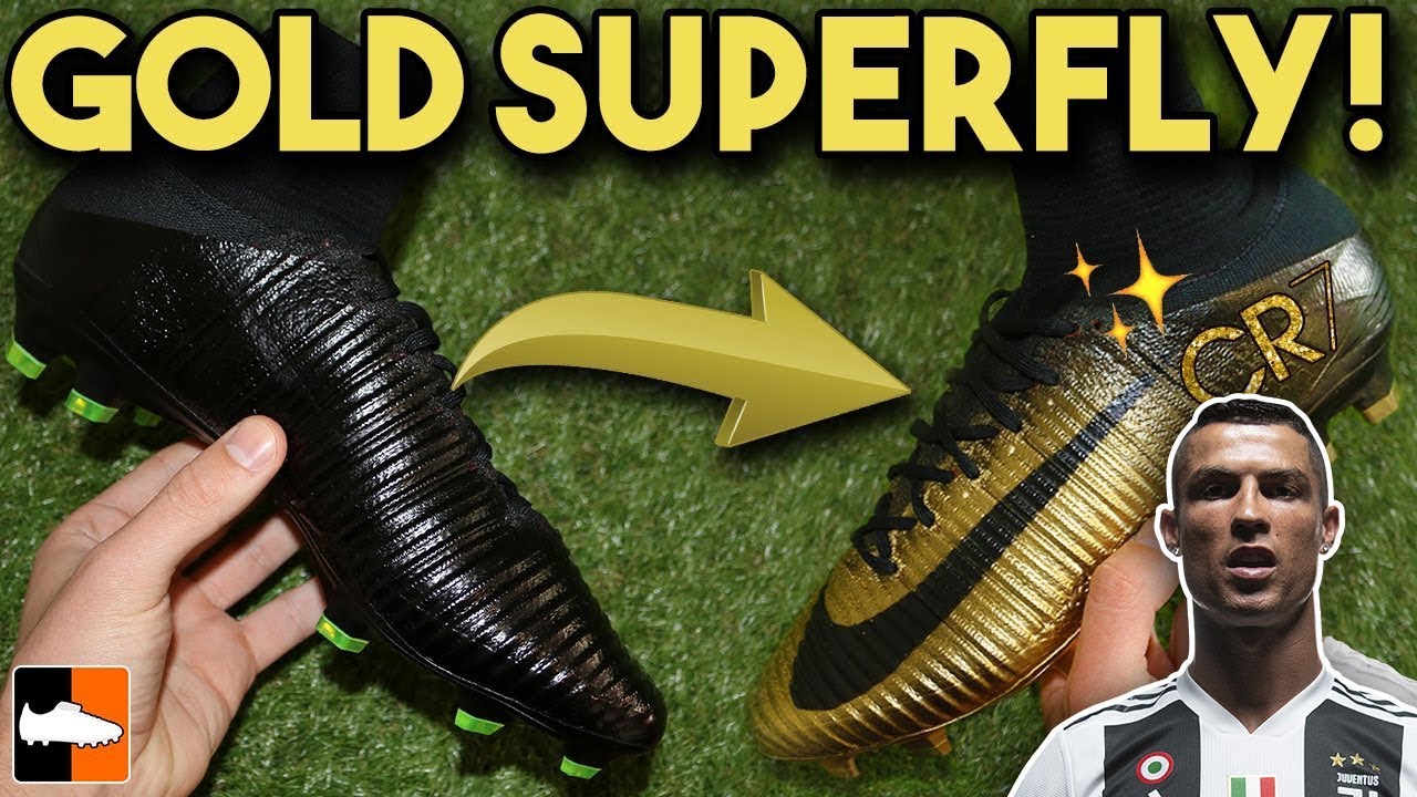 gold ronaldo football boots