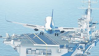 Landing A Boeing 737 On An Aircraft Carrier in XPlane 11
