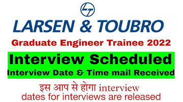 L&T Interview dates are released and scheduled | l&t get interview date booking