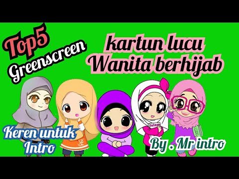 Top 5 green  screen  kartun  wanita berhijab download  di 