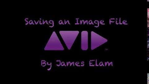 Avid Saving an Image File