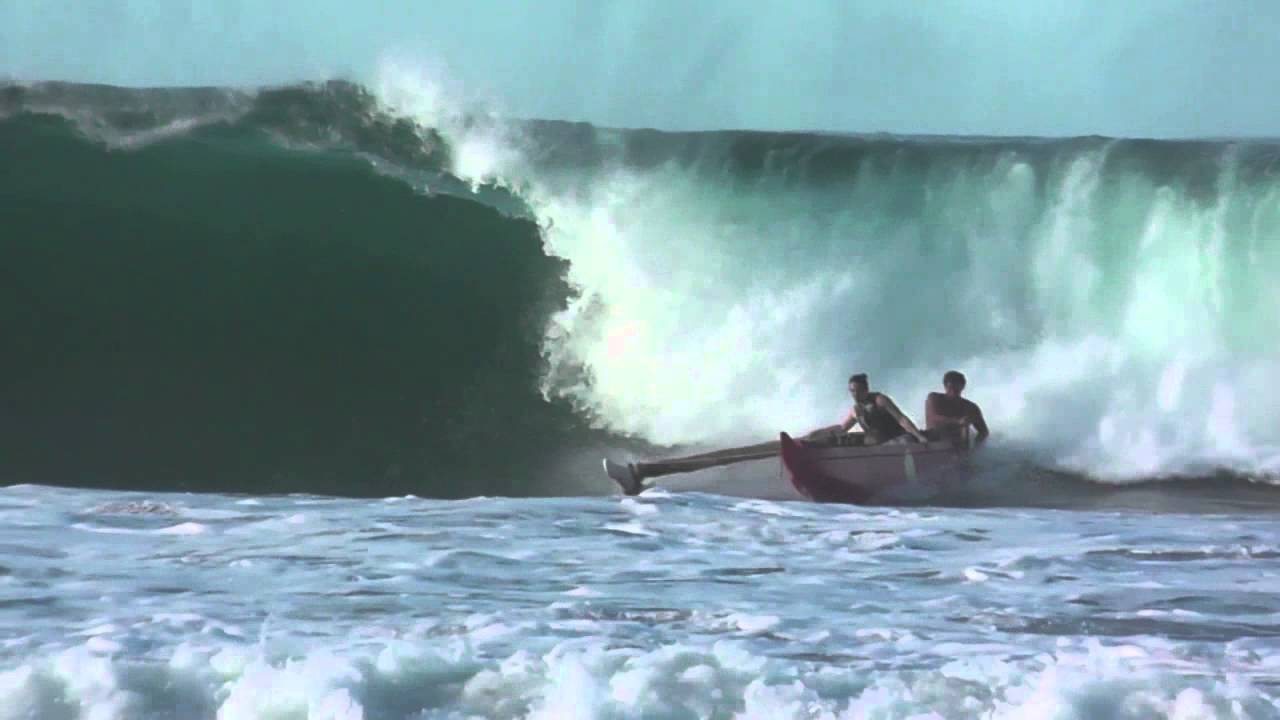 Canoe Surfing BIG Waves Kauai 2013 YouTube