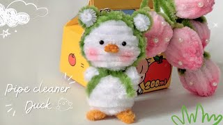 How to make cute Duck from pipe cleaner | Hướng dẫn làm bé vịt mũ ếch từ kẽm nhung