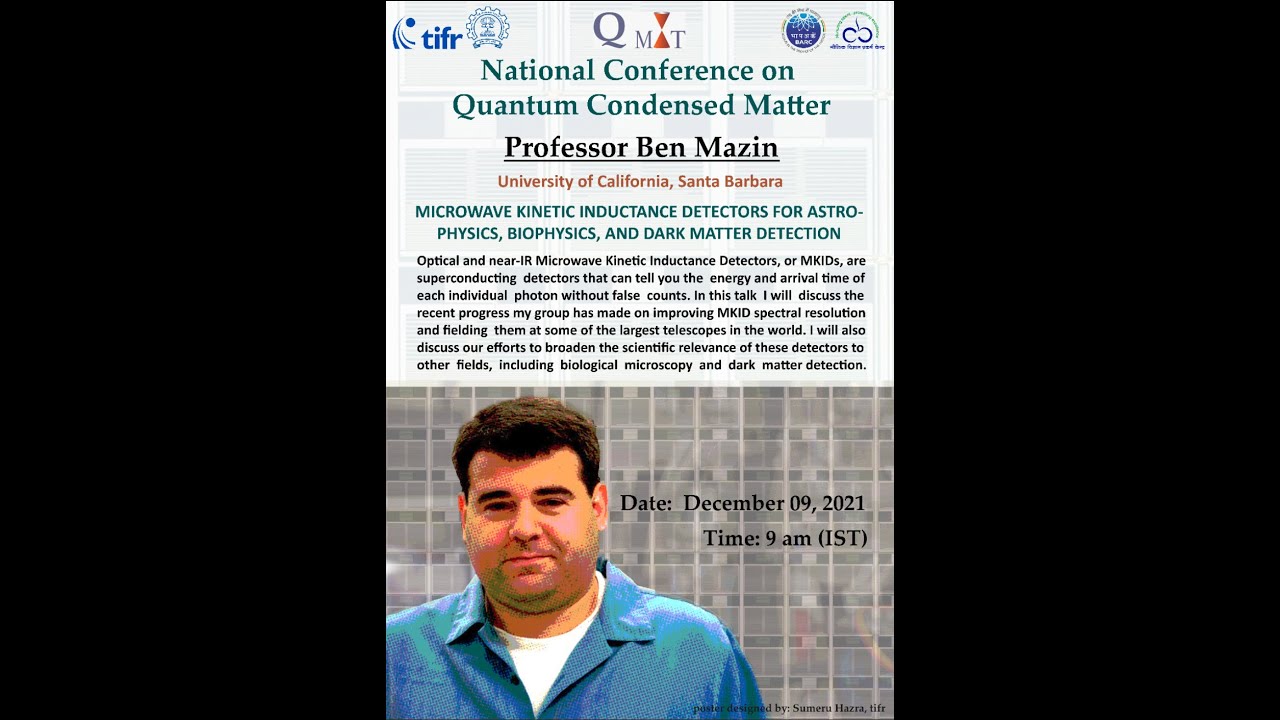Special lecture by Prof  Benjamin Mazin (UC Santa Barbara)
