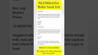 @InfantLifestyle26 9 and 10th month baby food chart babyfood foodrecipe babyfoodchart
