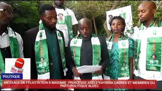 FÉDÉRATION ALDEC N-K: Message de félicitation à Mme PRINCESSE ADÈLE KAYINDA ,Autorité Morale/ALDEC#