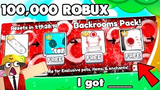 😈 I Spent 100,000 ROBUX on BACKROOMS PACK & This Happened In Pet Simulator 99! 🥳🥚