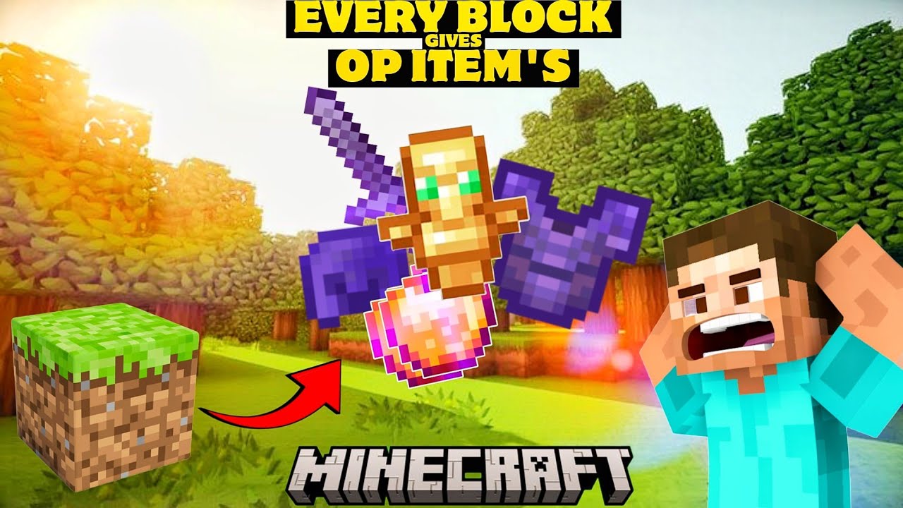 MINECARFT But Every Block Give’s You OP ITEM’S‼️😱 - YouTube