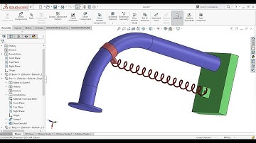 SolidWorks Tutorial: Path Mate Animation with Spring Movement
