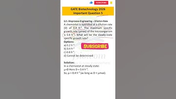 GATE 2026 Biotechnology Important Question 05 | Biodotcom | #gate2026 #gatebiotechnology