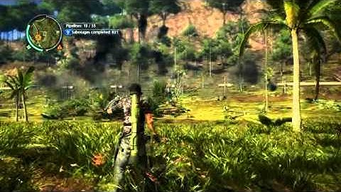 Just Cause 2 pipeline explosion with chopper