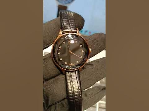 Swarovski Octea Nova Watch Swiss made Leather strap Black 5650033 # ...