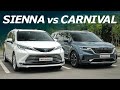 2021 Toyota Sienna vs. Kia Carnival(Sedona) "Side by Side Comparison Test"