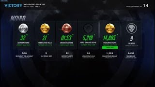 Overwatch PS4: Moira 14.8k Heals Gold Competitive Gameplay