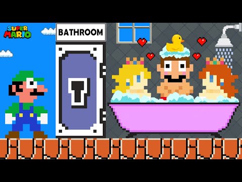 Super Mario: What if Peach and Daisy in Mario's bathroom? | Game Animation