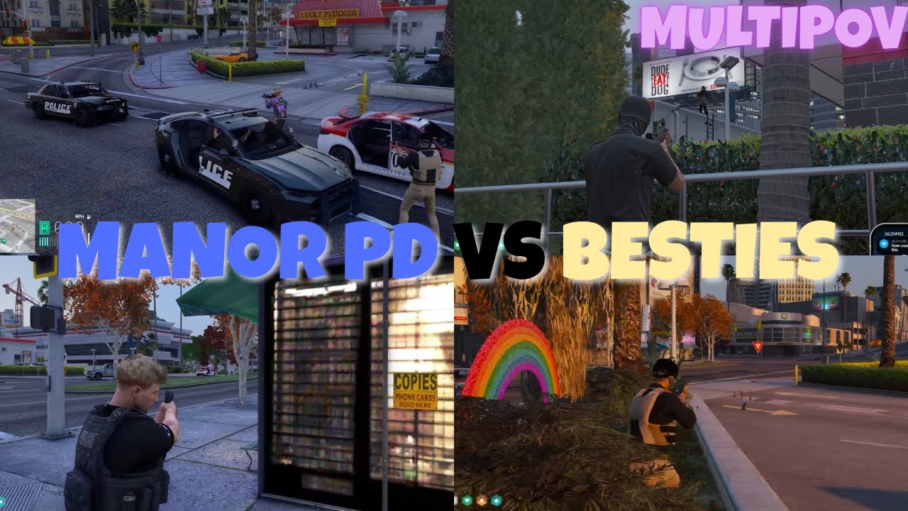 Manor PD vs Besties Shootout After Tyluh Holds Them up Mid Chase ...