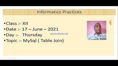 Class XII Informatics Practices 17 06 2021 By Mr  Praveen Singh