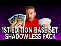 I OPENED A 1ST EDITION BASE SET SHADOWLESS  PACK & PULLED SOMETHING INSANE + GIVING AWAY $3,000