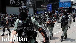 Protesters have clashed with police as fresh tensions in hong kong
erupt over a new law criminalising ridicule of china's national
anthem. thousands armed...