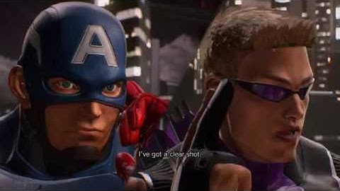 Marvel vs. Capcom: Infinite - XGard: Hawkeye, Arthur, Thor, Iron Man Fight Ultron Sigma Cutscene