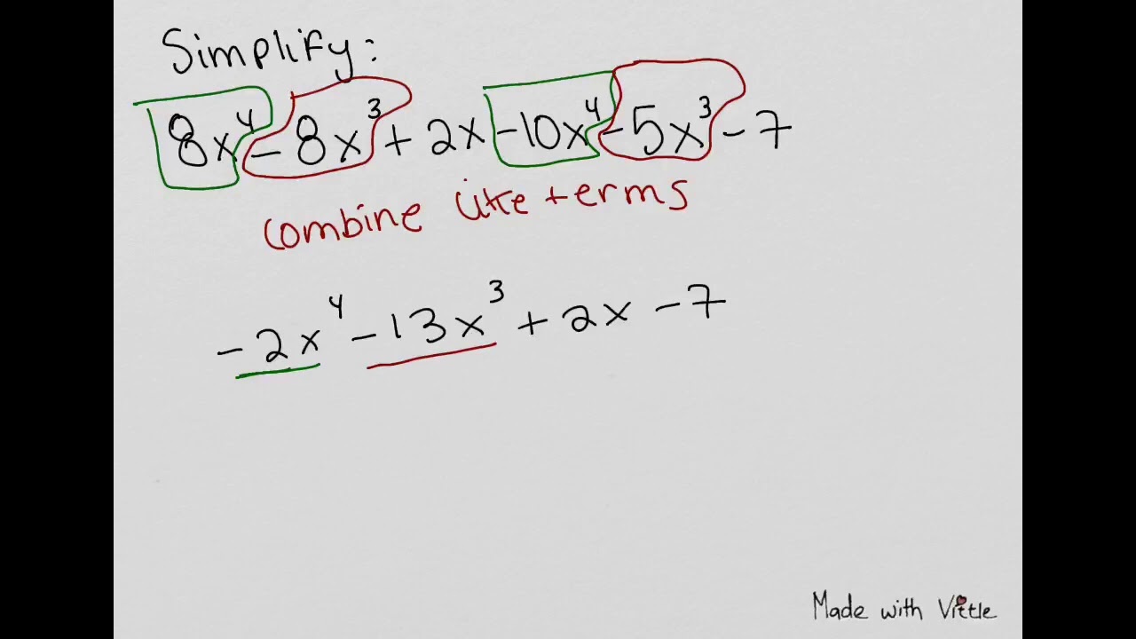 Simplification Of Polynomials YouTube Simplification Of Polynomials YouTube