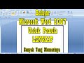 vidio tutorial cara belajar microsoft word 2007 untuk pemula lengkap