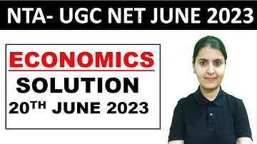 UGC NET Economics June 2023 Answer Key I Sweet Arora