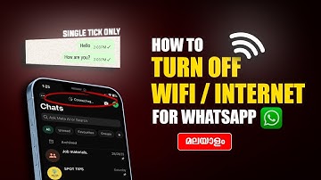 How to Turn off Wifi/Internet for Whatsapp Only Malayalm | Disable Wifi for Whatsapp Only Malayalam