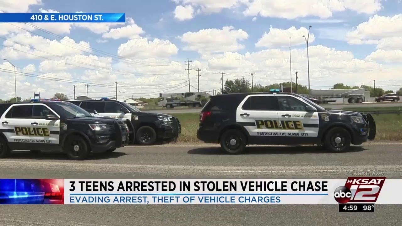3 teens arrested after chase involving stolen vehicle - YouTube