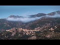 Corsica timelapse  dusk falling over the mountain village of speloncato