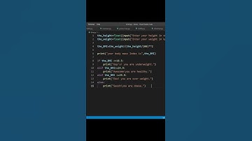 Python program to create bmi calculator #shorts #coding #programming