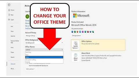 HOW TO CHANGE MICROSOFT OFFICE THEME