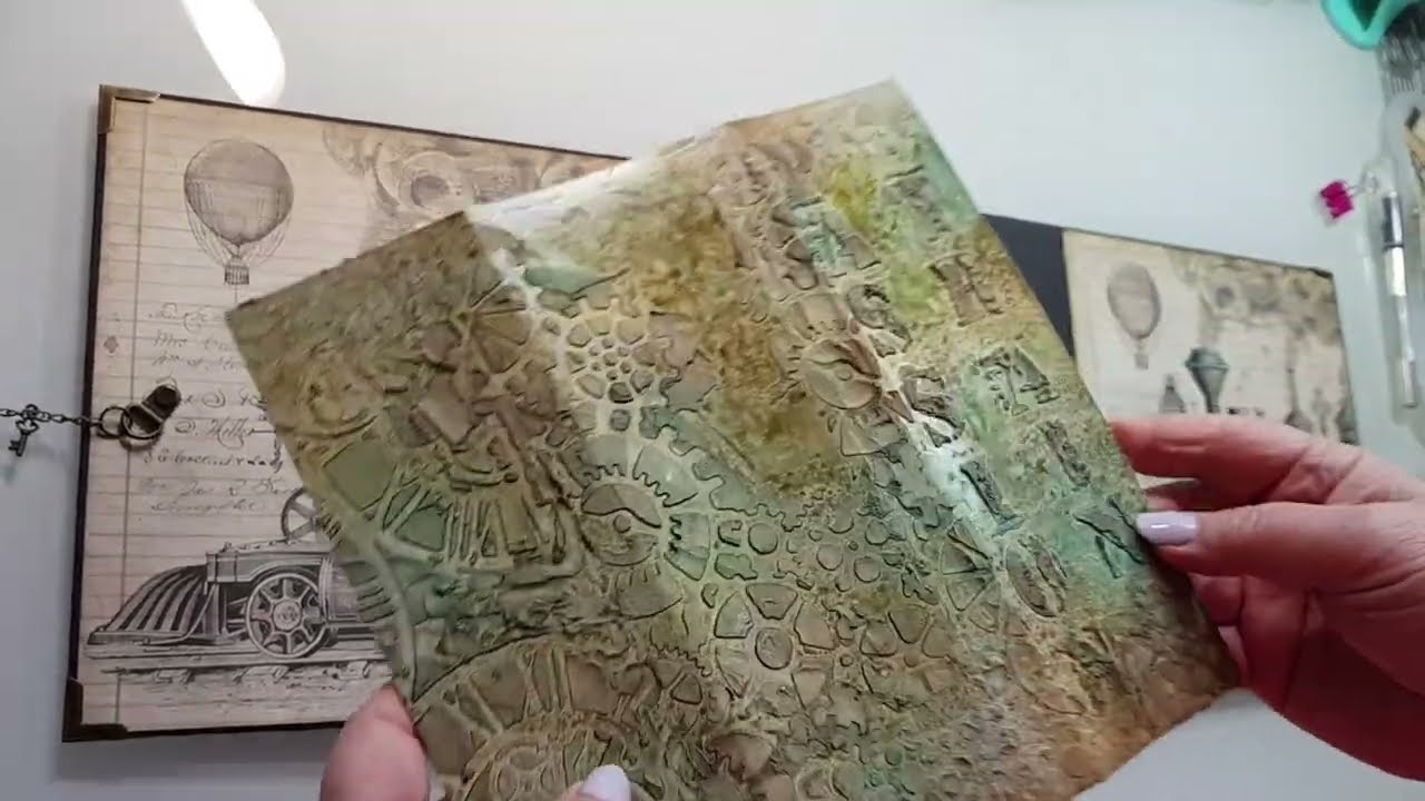 Comment faire une tranche en Stone Paper  album Voyages Fantastiques de Stamperia