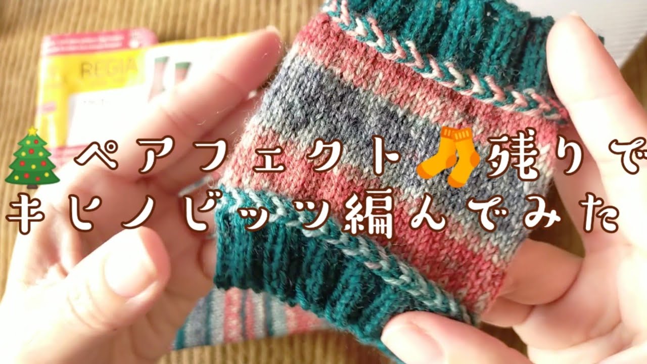【リストウォーマー🎄】憧れのキヒノビッツ😍＆REGIAペアフェクトで編む🧦