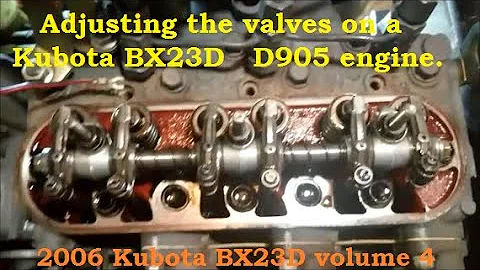 Adjusting the valves on a BX23D, Kubota BX23 volume 4
