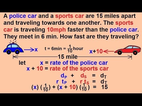 travel problems algebra