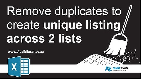 Create unique list of items from 2 different lists in Excel