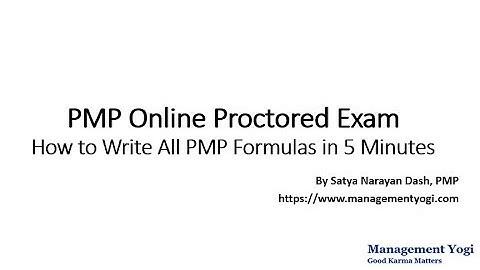 MANAGEMENT YOGI: PMP Online Protored Exam - Online Whiteboard: Write All PMP Formulas in 5 Minutes!
