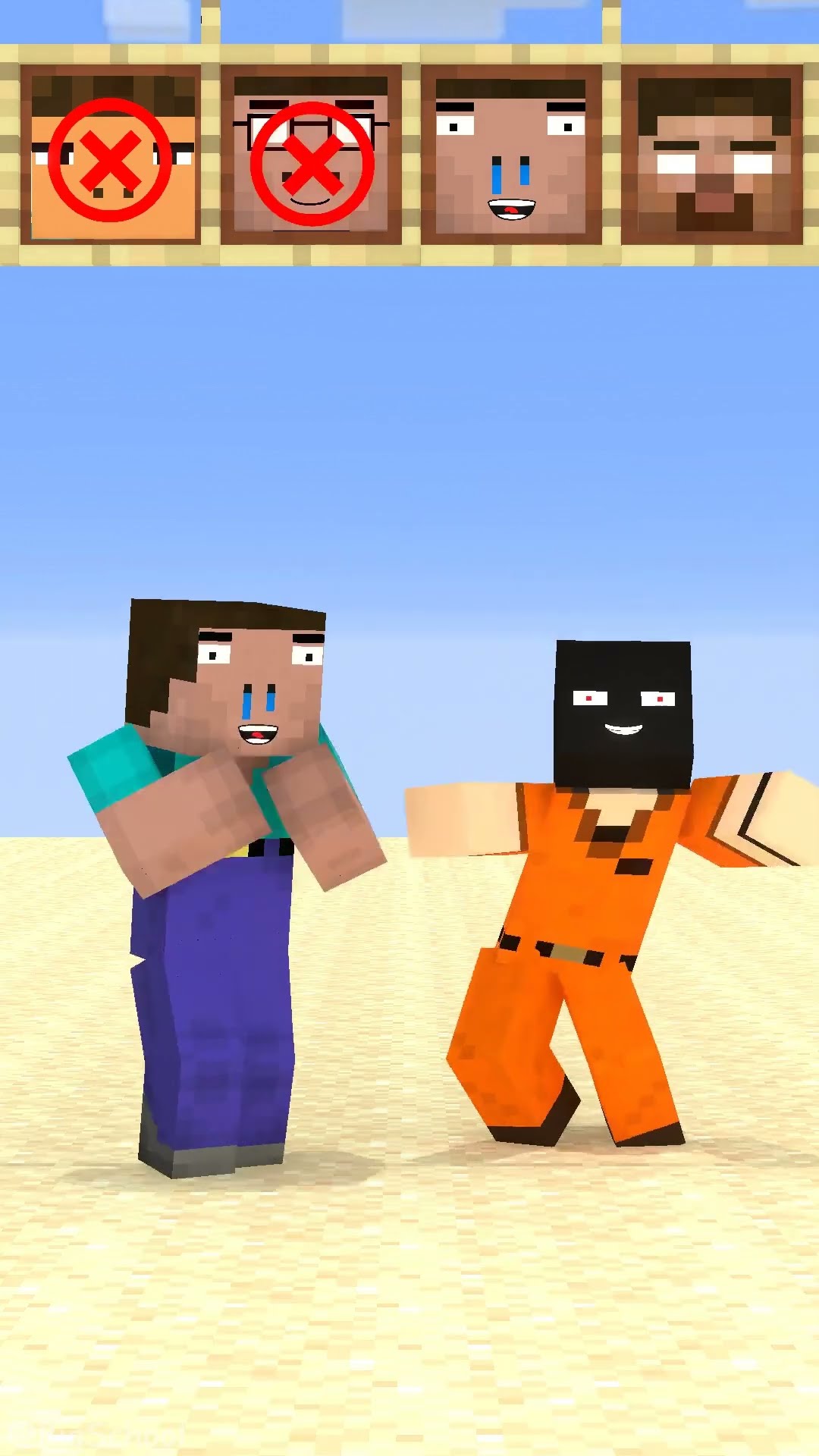 Help Herobrine choose to become a police officer and catch the prisoner! ?