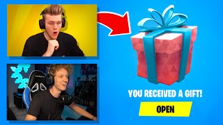 Gifting SKINS to FAMOUS YOUTUBERS every time i die in Fortnite
