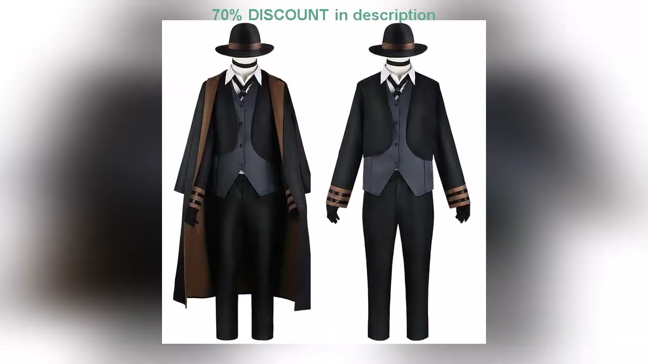 Why Everyone’s Talking About This Product! Nakahara Chuuya Cosplay Costume  Include Hat Uniform Tr