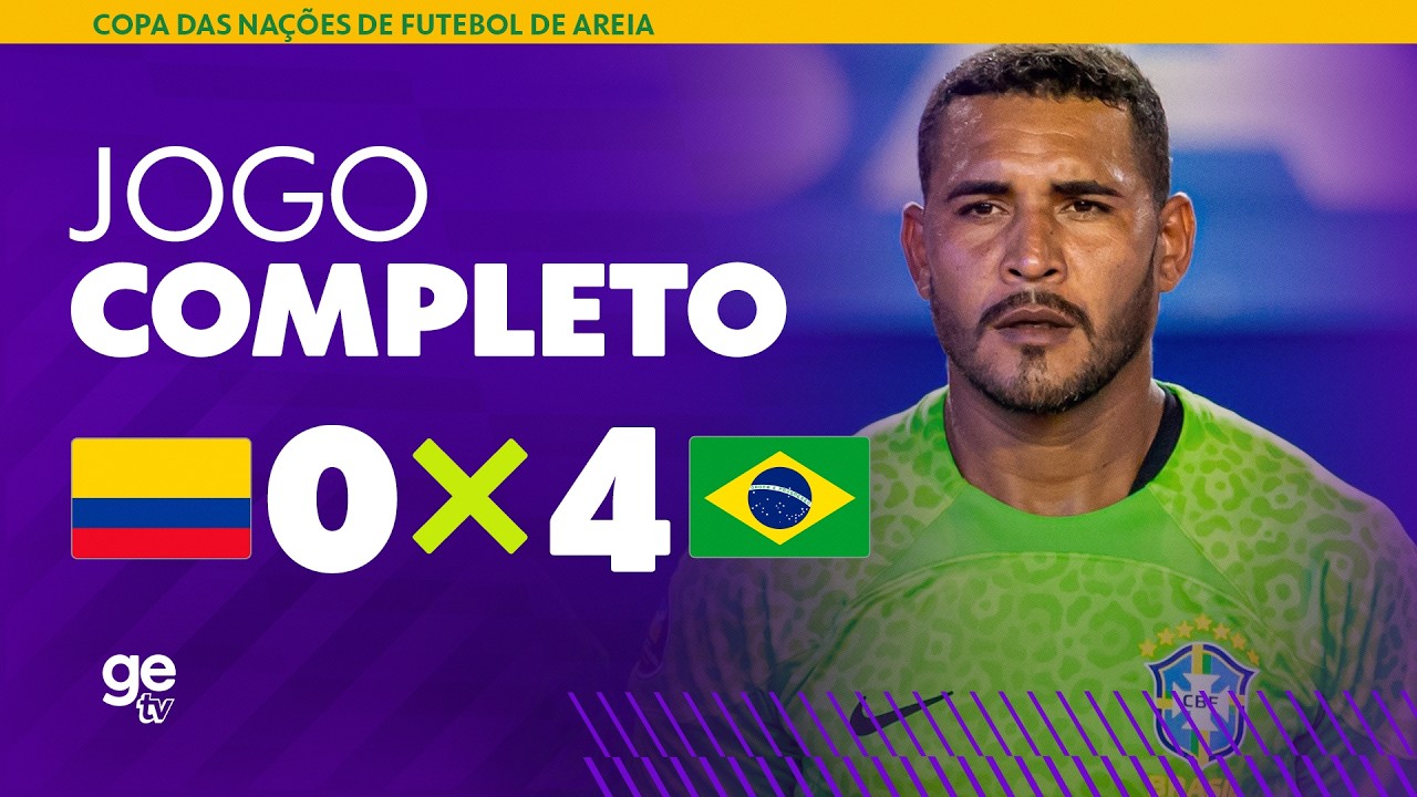 JOGO COMPLETO: BRASIL X COLÔMBIA | COPA DAS NAÇÕES DE FUTEBOL DE AREIA | ge tv