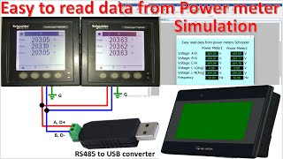 Power meters connect with Wientek HMI simulation over USB RS485 converter screenshot 4