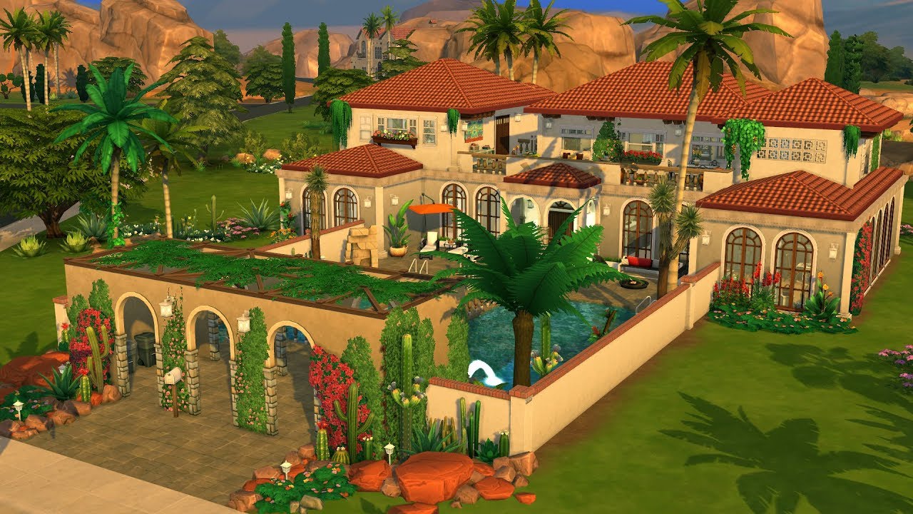 Mediterranean Mansion Speed Build | The Sims 4 | Oasis Springs - YouTube