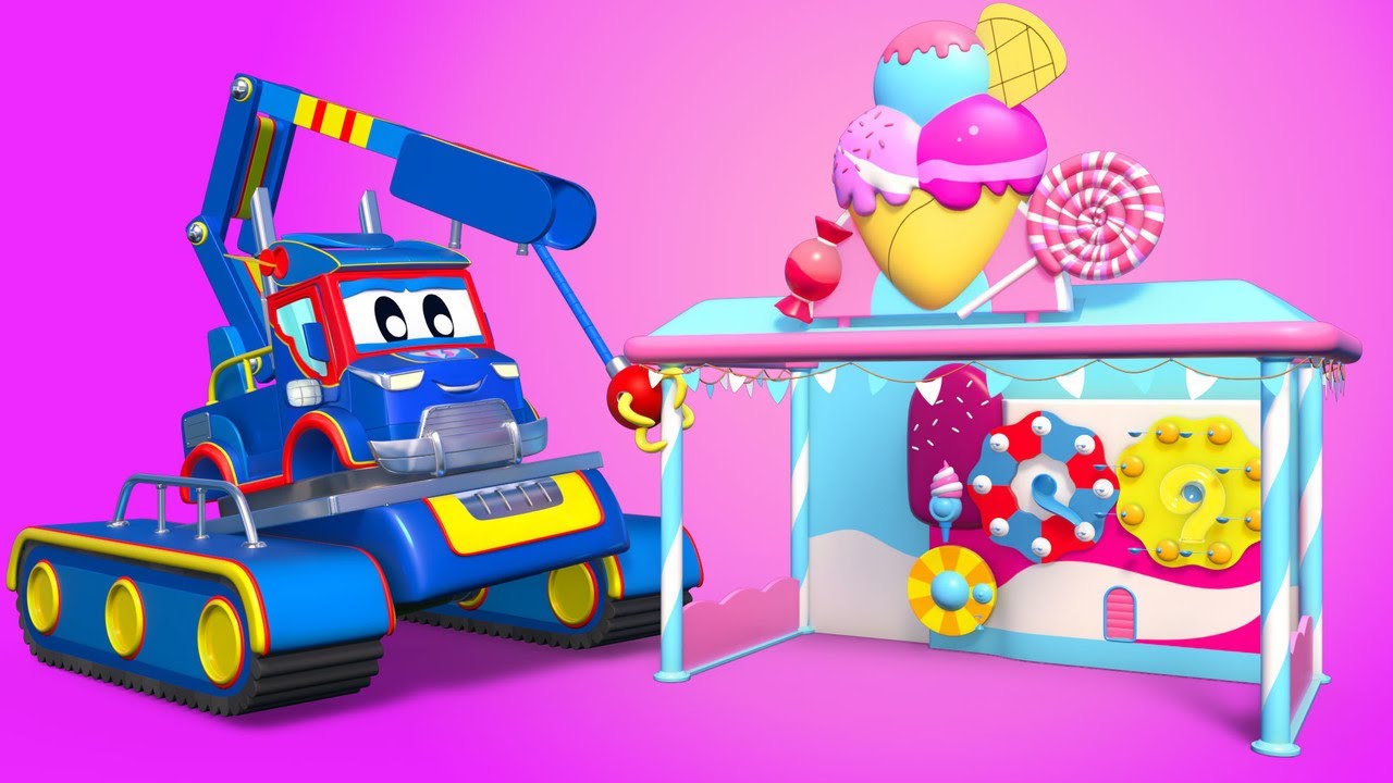 Да построим сергийка за сладолед заедно със Строителния камион! Града на Колите- Анимации за деца