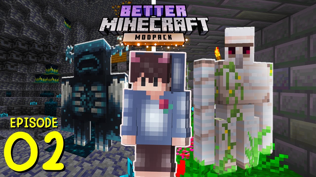 MASUK KE DIMENSI WARDEN & BASEMENT VILLAGER! – Better Minecraft Modpack Eps. 2