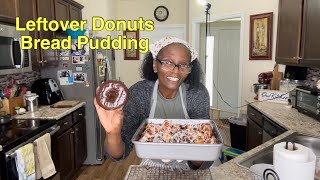 Leftover Chocolate Frosted Donuts Bread Pudding | Bread Pudding | @cookingsemi-homemadewithJoyce