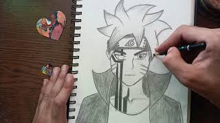 How to draw BORUTO KARMA MODE step by step #2 