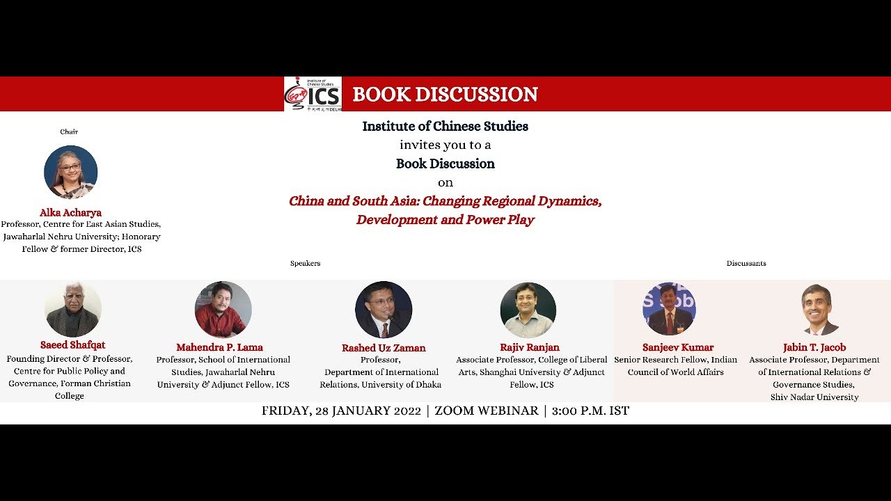 Book Discussion: China and South Asia: Changing Regional Dynamics ...